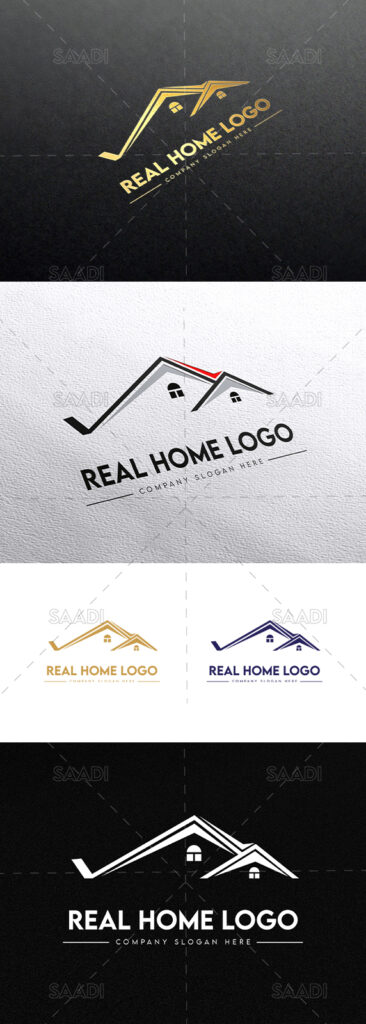 real estate logo red color tick house logo