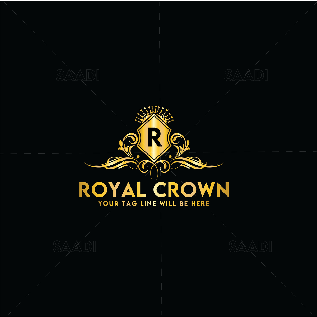 Luxury royal king b letter crest gold logo Vector Image