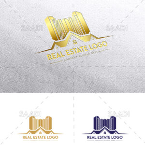 real estate logo homes logo with golden buildings