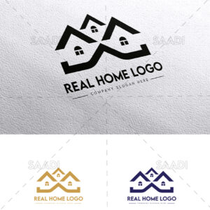 real estate logos 3 house logo with golden color